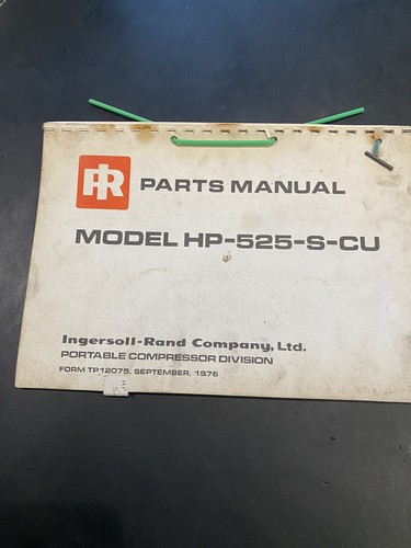 Ingersoll Rand HP525 Scu Compresor de Aire Partes Libro Manual Cummins 504V8 76 - Imagen 2 de 9