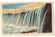 Niagara Falls From Deck MAID OF THE MIST Boat  New York Postcard NY Linen 1939
