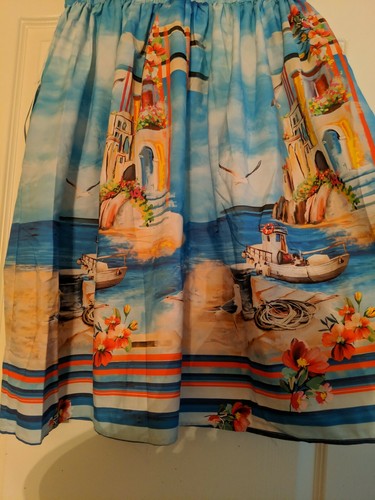 Falda Novedad Estilo Náutico Tema Italia Falda Estilo Falda Frontal Corbata Bolsillos Laterales - Imagen 7 de 7