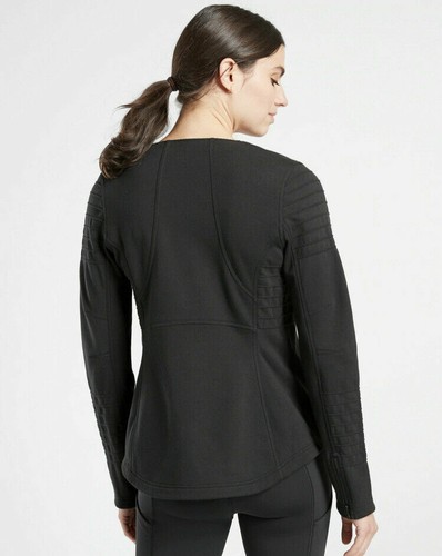 NEW ATHLETA Moto Jacket PLUS SIZE 2X BLACK #982849 - Picture 2 of 8
