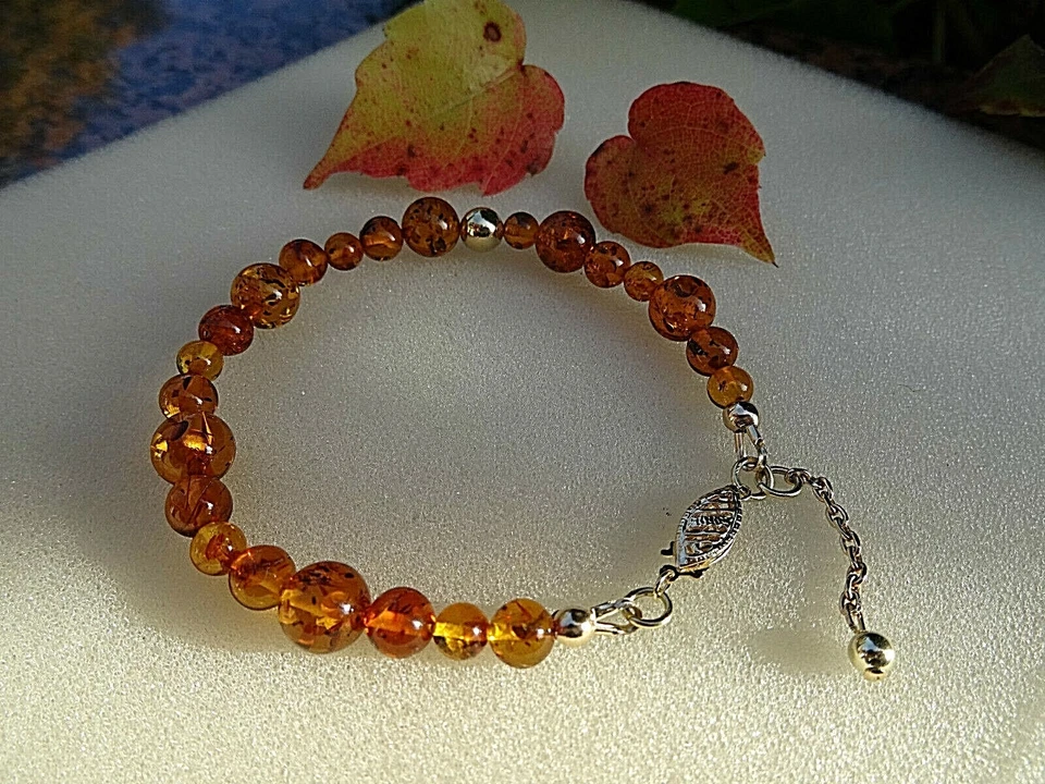 Edles Armband mit echtem Bernstein in Gold Filled - Bild 1 von 4