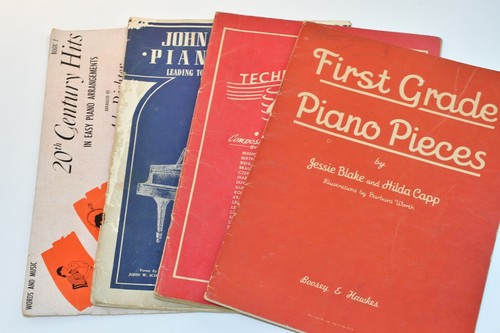 Vintage Piano Lessons Books First Grade Technic Schaum 20th Century Hits - Picture 1 of 4