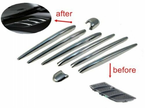 For Mercedes Benz W164 X164 ML350 Chrome Hood Vent Fin+Nozzle Cover Trim - Bild 2 von 3