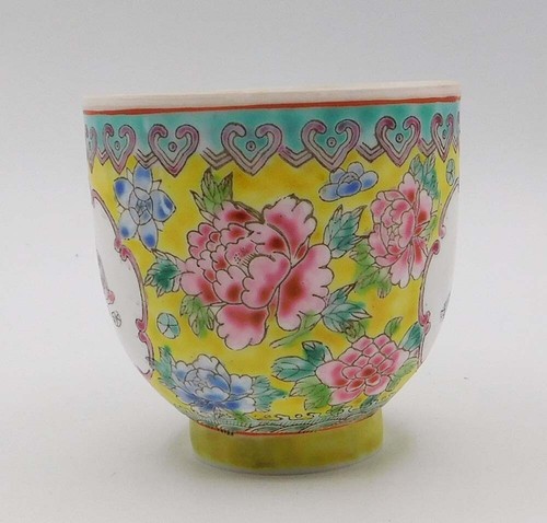 VINTAGE CHINESE EGG SHELL PORCELAIN HAND PAINTED FLORAL BIRD CUP W ORIGINAL BOX - Picture 19 of 21