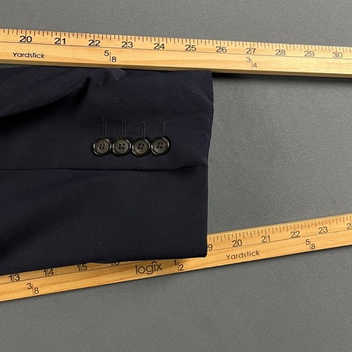 Stafford Sport Coat Mens 50 R Jacket Navy Blue Polyester Travel Stretch Classic - Picture 15 of 16