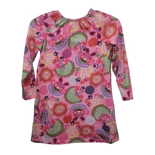 Hanna Andersson Dress 130 Sz 8 Pink Floral Long Sleeve Girls Paisley - Picture 2 of 4