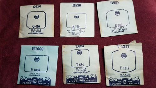 ILLINOIS WATCH CRYSTALS NOS - GS BRAND many varieties - Picture 49 of 72