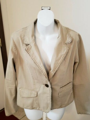 Blazer de manga larga 100% algodón bronceado con bordes con volantes (14) - Imagen 2 de 8
