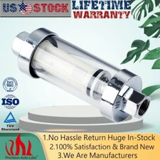 Clear View Inline Fuel Filter 9706 for Carbureted Applications Chrome Hose USA
