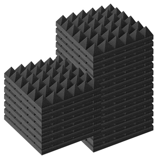48- 96 PACK 12"X12"X2" Acoustic Foam Panel Wedge Studio Soundproofing Wall Tiles - Picture 18 of 26