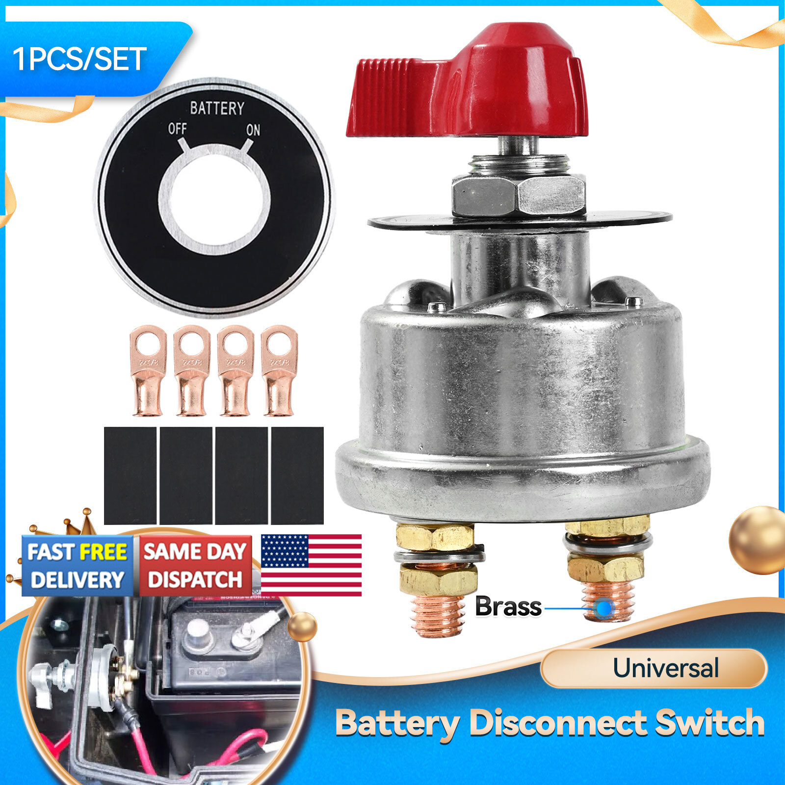 Главная батарея 300A Быстрое отключение питания, Выключатель питания для тяжелых условий эксплуатации 12/24 В