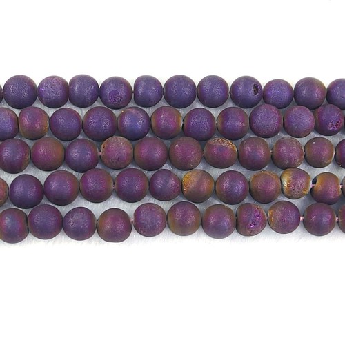 Cuentas espaciadoras de piedras preciosas naturales mate 4 mm 6 mm 8 mm 10 mm hebra 15,5" hágalo usted mismo - Imagen 70 de 89