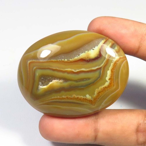 Natural Onyx Agate Gemstone 49x38 mm 145 Cts Brown Onyx Geode Oval Cabs OND-1367 - Picture 12 of 15