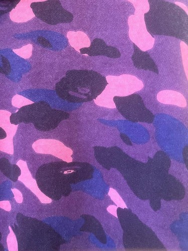 Sudadera con Capucha Bape OG Swarovski Spellout Pharrell Púrpura Camuflada Era Nigo De Colección - Imagen 2 de 3