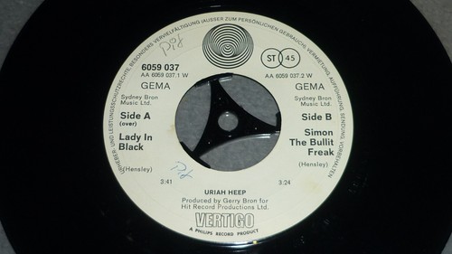 7"- Uriah Heep - Lady In Black 1st Press Vertigo Swirl - Imagen 6 de 7