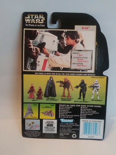 Star Wars Power of the Force R5-D4 Action Figure 1996 Kenner Green Card - Picture 3 of 3