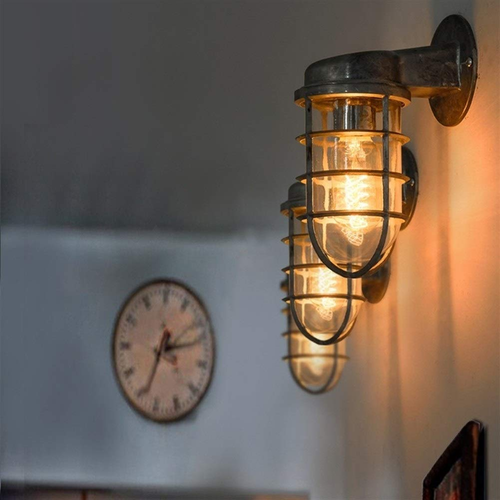 Lámpara de Pared Moderna Vintage Pantalla Industrial Retro Loft Alambre Jaula Luz de Pared - Imagen 5 de 15