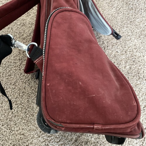Kipling Rolling Backpack Sanaa Wheeled Carry On Luggage Laptop Bag Maroon Red - Picture 7 of 11