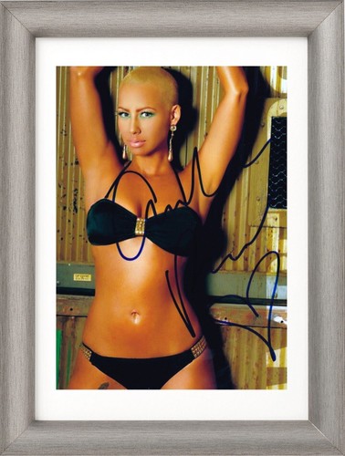 Amber Rose Autogramm mit Bilderrahmen Louis Vuitton Model Kanye West Smirnoff - Bild 4 von 6