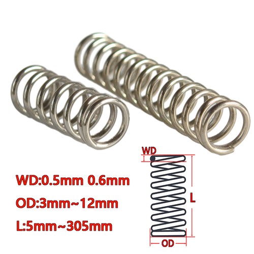 Druckfeder Spiralfeder 304 Edelstahl Feder 0.5mm 0.6mm Drahtdurchmesser - Picture 1 of 5