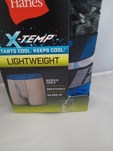 Slip Boxer Hanes Ragazzo 5pz X-Temp -Grande 12-14 Leggero Nuovo In Scatola Strappata - Foto 5 di 5