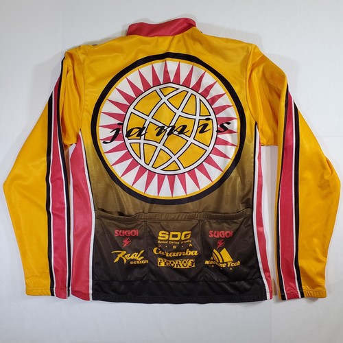 Sugoi Gold Red Jamis VTG 90s Y2K - NO SIZE TAG 1/4 Zip Cycling Jersey Shirt Top - Picture 9 of 17