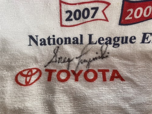 Greg Luzinski Autographed Baseball Phillies Legend Dated 10-2-09 NLDS Towel - Picture 7 of 9