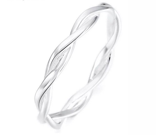 Women’s 925 Sterling Silver Band Ring Silver Tone Couple Wedding Promise NEW* - Picture 2 of 3