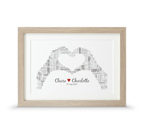 Wedding Anniversary Gift – Personalised Word Art – Couples Keepsake Print - Picture 14 of 32