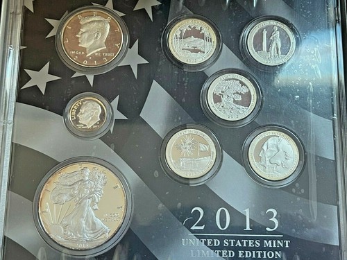 2013 US Mint Ltd Edition 8-Coin SILVER PROOF Set: ASE, Kennedy, Quarters, Dime - Picture 4 of 4