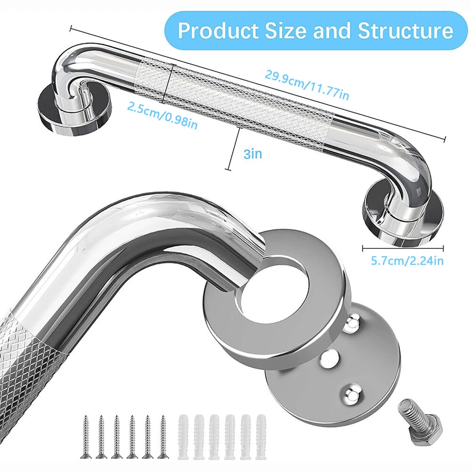 2x Edelstahl Haltegriff Sicherheit Handlauf Für Bad Dusche Badgriff Rutschfeste - Bild 2 von 4