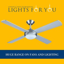 Hunter Pacific Intercept 2 52 Ceiling Fan With 2xe27 Lamp Holders Light