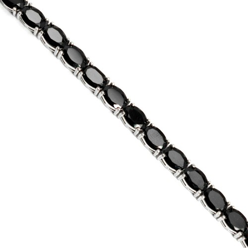 7X5 MM Ovalado Natural Negro Espinela Pulsera 925 Plata de Ley Hecho a Mano J... - Imagen 3 de 8