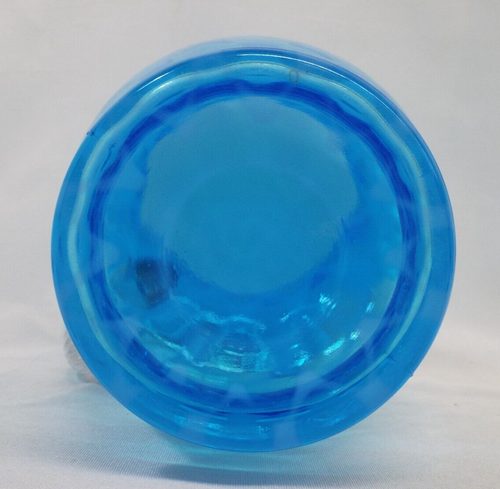 Fenton Glass DIAMOND OPTIC BLUE Opalescent Ruffled Pitcher EXCLNT Crimped Fluted - Picture 10 of 14