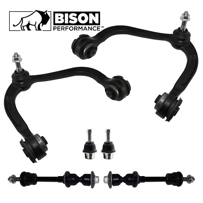 Bison Performance 6pc Front Upper Control Arm Sway Bars Ball Joint Kit For Ford