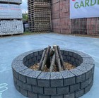 80 cm fire pit garden stone heater bricks log burner concrete fire place granite