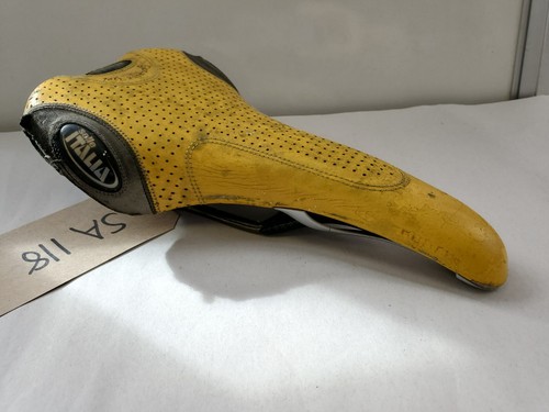 Retro Selle Italia Prolink Yellow Leather Carbon/Composite Saddle, (SA 118) - Picture 9 of 20