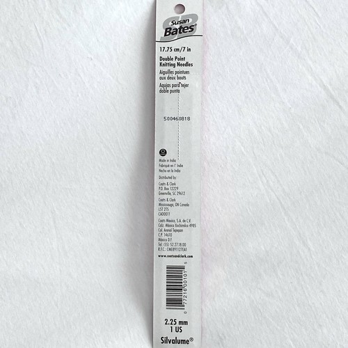 Susan Bates 7" Silvalume Doppelspitze Stricknadeln - Größe 1 (2,25 mm) - Bild 5 von 5