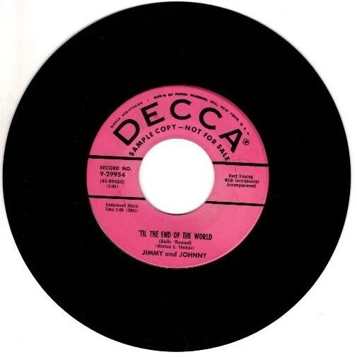 Jimmy & Johnny – Another Mans Name / Til The End Of The World 7" Promotional  45 - Image 3 of 4