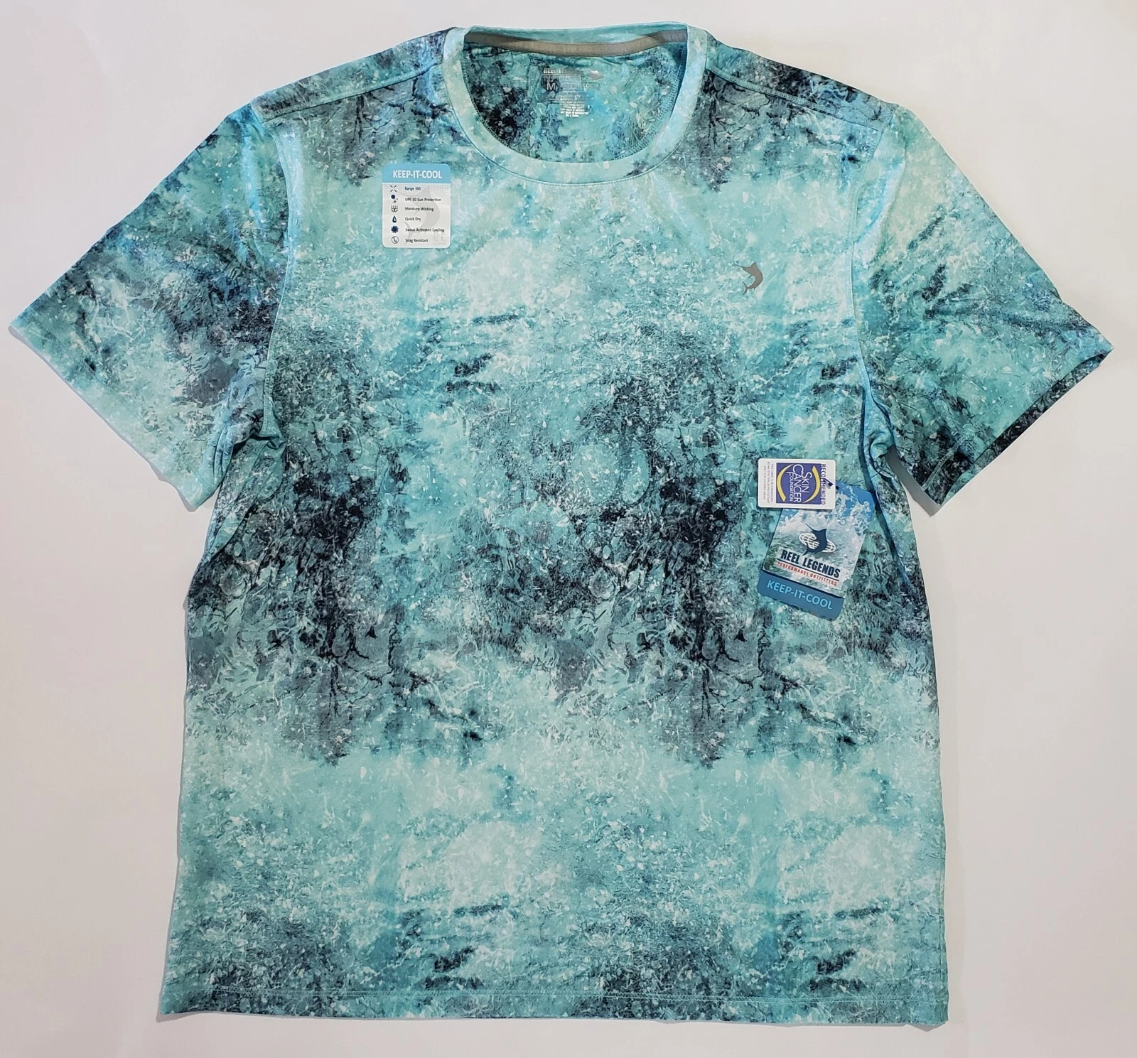 Reel Legends "Keep It Cool" Short Sleeve Anti Snag Fishing Shirt Size Medium NWT