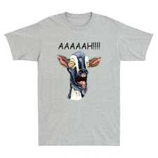 AAAH! Funny Screaming Goat Humor Meme Goat Lover Gift Men's Short Sleeve T-Shirt
