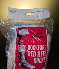 Vintage NOS Estate Sears 6 PACK Rockford RED Heal Ex Large Monkey Size 13 Socks