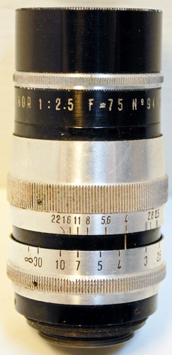 OBJECTIF  SOM BERTHIOT -  CINOR  F 75 m/m. - MOUNT "C" - 16 et 9,5 mm -N°948366 - Foto 1 di 4