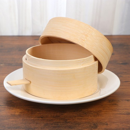 Round Steamed Rack Bamboo Dumpling Steamer Asian Wooden Basket Vegetable - Picture 9 of 12