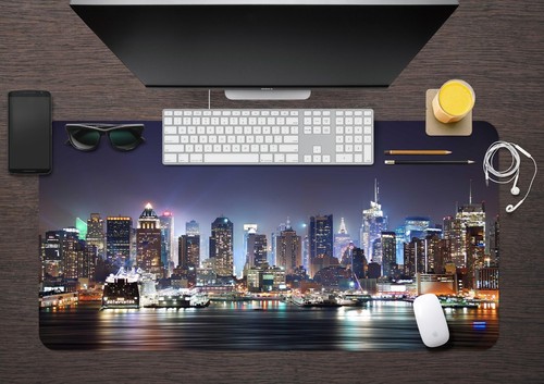 3D New York Night Scene Fashion 76 Non-slip Office Desk Mouse Mat Keyboard Game - Picture 2 of 7