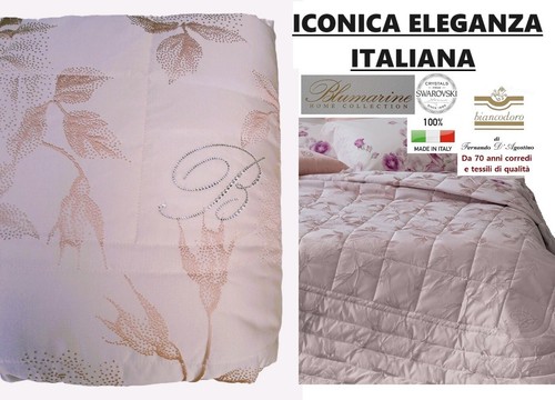 BLUMARINE copriletto quilt matrimoniale prezioso tessuto jacquard con SWAROVSKI - Foto 12 di 13