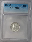 1917-S Mercury Dime : ICG MS63