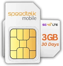 SpeedTalk Hotspot WiFi MiFi Internet 5G 4G LTE Data SIM Card 3GB (US) | Roaming