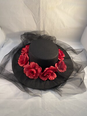 Day Of The Dead Top Hat with Roses Day Of The Dead Top Hat with Roses