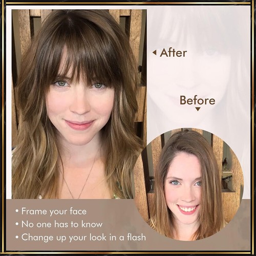 3D Thick Fringe Bangs Real Remy Human Hair Extensions Clip In Natural Hairpiece - Picture 13 of 19